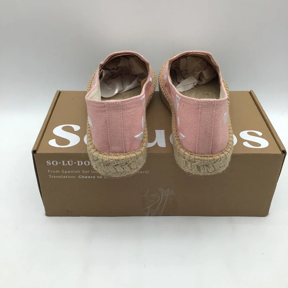 Soludos Womens The Smoking Espadrilles Dusty Rose Pink Floral Size 10 - 10.5 NEW